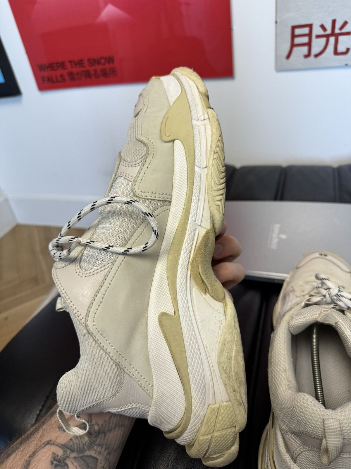 Balenciaga Balenciaga Triple S Biege Oversize Designer Shoes Luxury Size US 12 / EU 45 - 11 Thumbnail