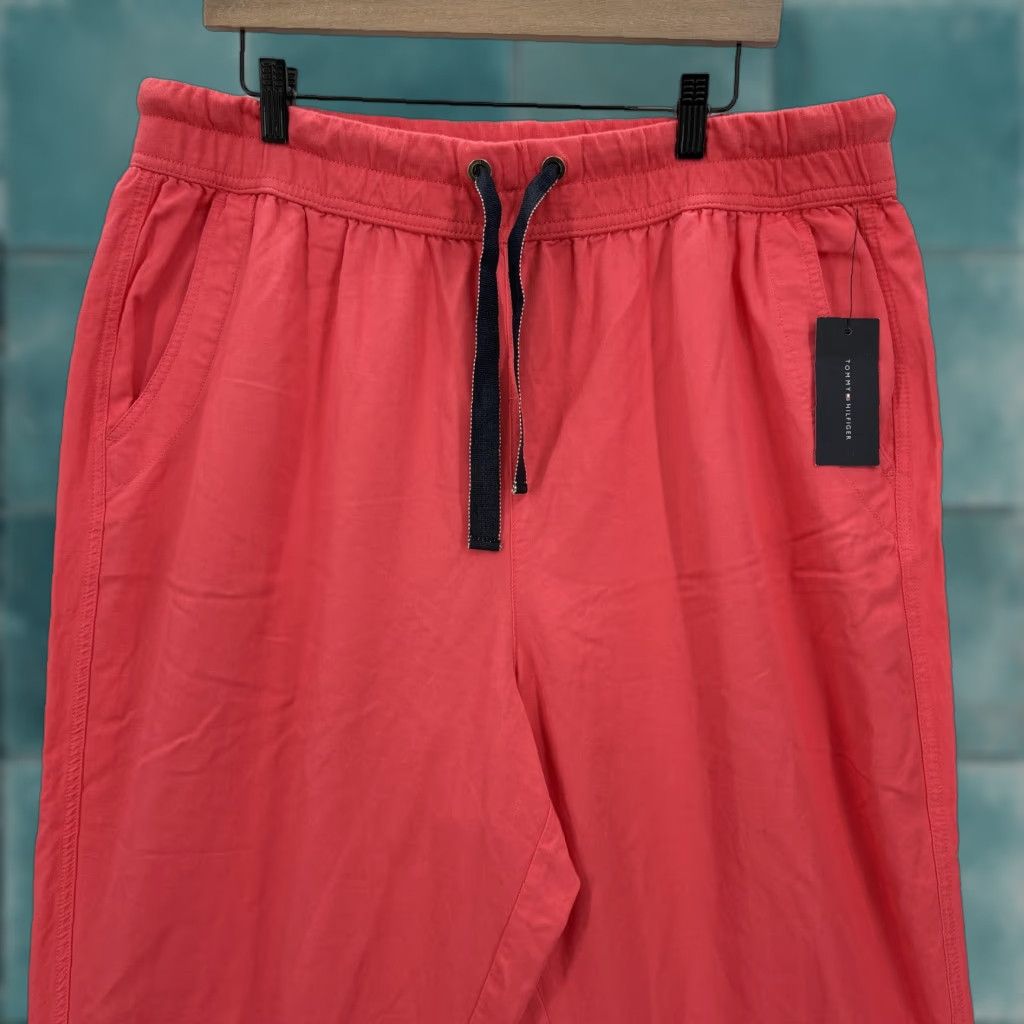 Tommy Hilfiger Tommy Hilfiger Palma Jogger Womens XL Pink Casual Drawstring Pants Tapered Relaxed Size 40" / US 18 - 1 Thumbnail