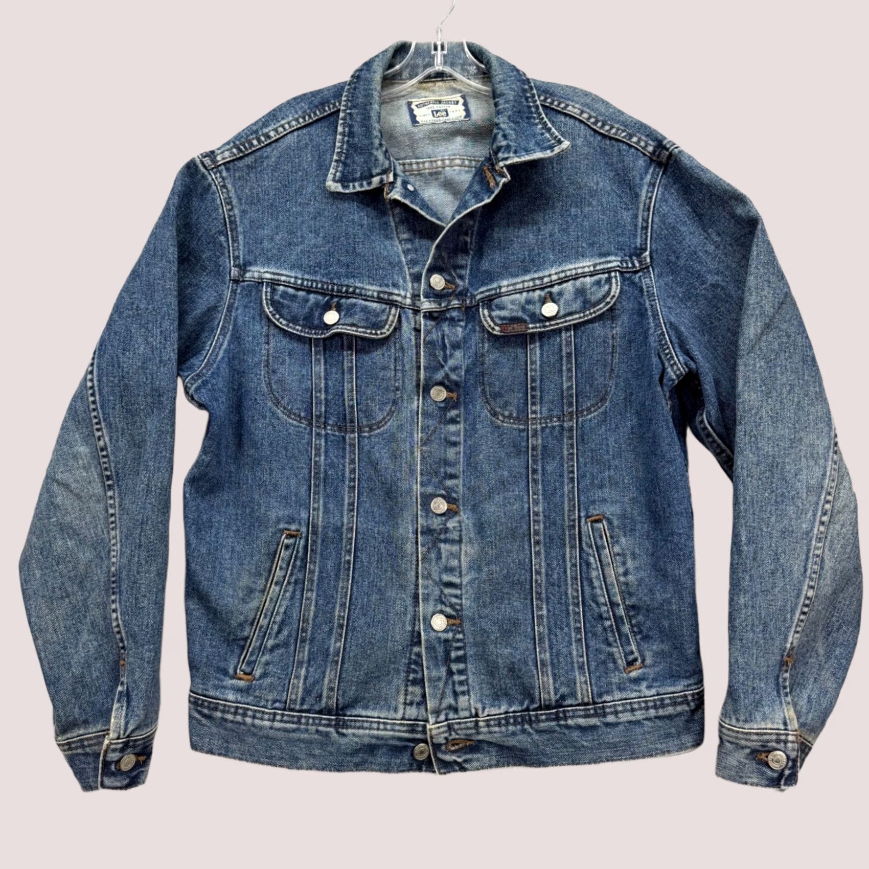 VINTAGE Lee Denim Trucker Jacket Mens Large Blue