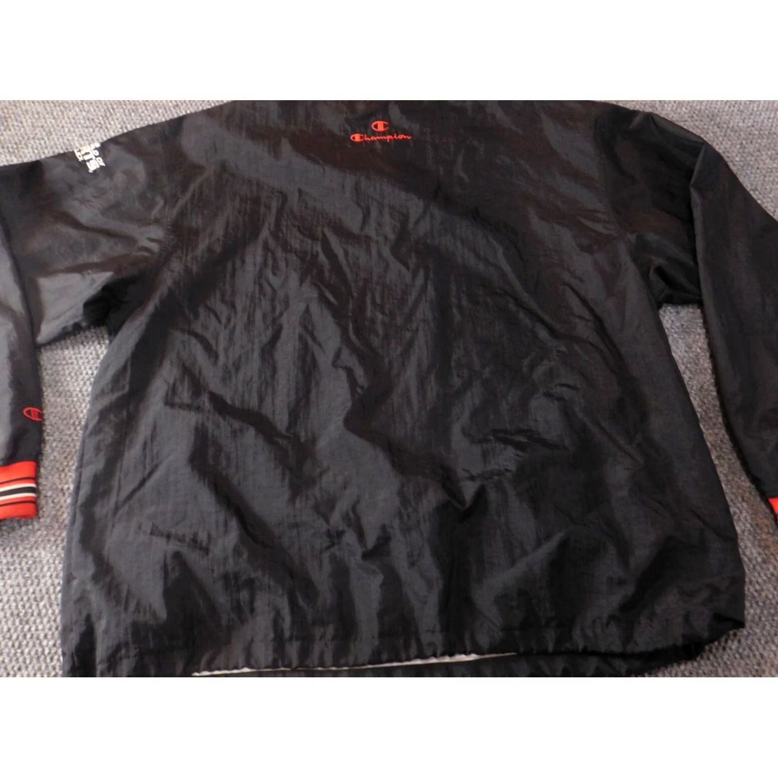 Champion VINTAGE Disney Sweatshirt XL Mens Zip Zip Black Polyester Knit Zipper Long Sleeve Pattern Solid 90s Y2K Champion Pullover Music Size US XL / EU 56 / 4 - 7 Thumbnail