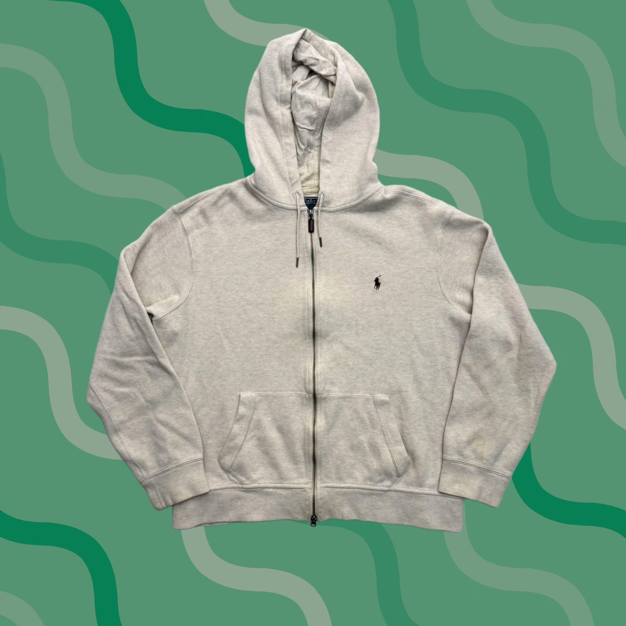 Polo Ralph Lauren Polo Ralph Lauren Hoodie Jacket Mens 2XL Beige Full Zip Fleece Pony Sweatshirt Size US XXL / EU 58 / 5 - 1 Thumbnail