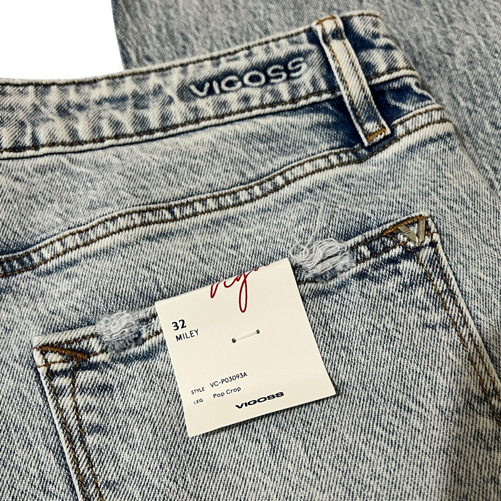 Other Miley Pop Crop Bootcut Jeans - Raw Hem Edge Zip Fly Button Size 32" / US 10 / IT 46 - 7 Thumbnail