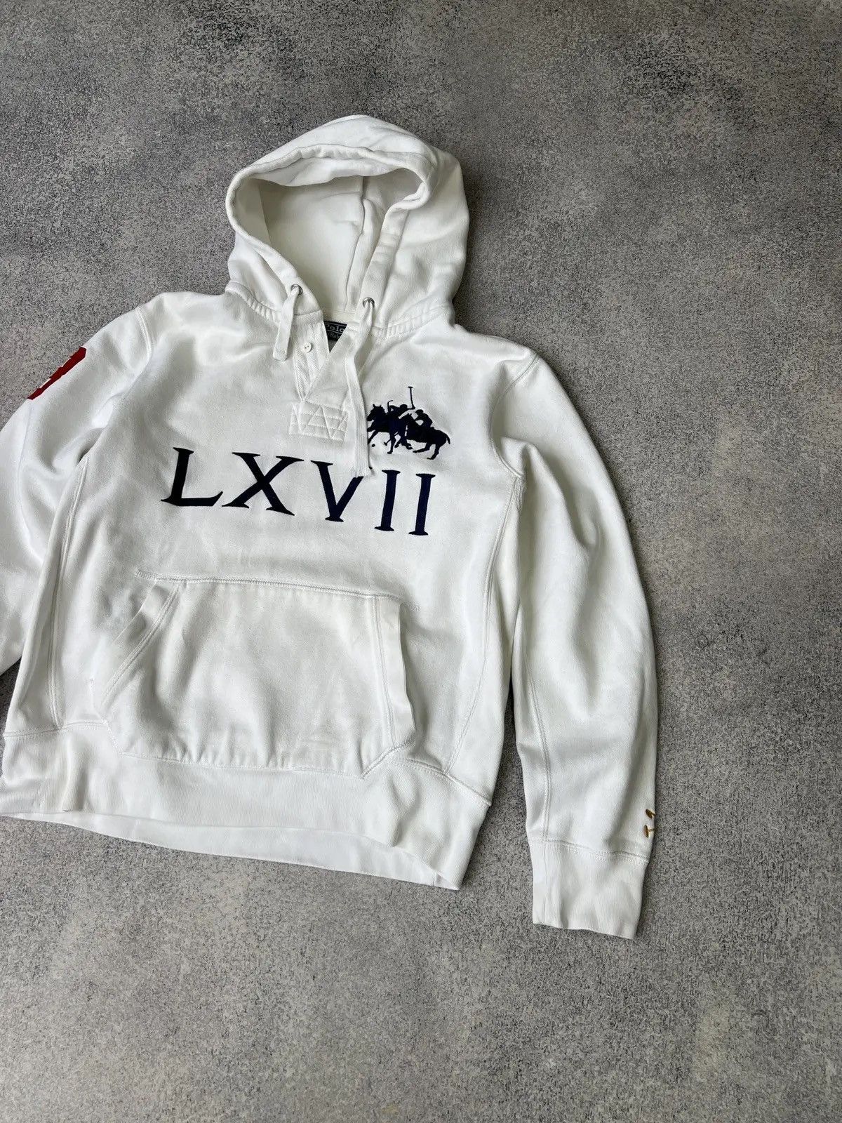Polo Ralph Lauren × Vintage Vintage Polo Ralph Lauren PRL White Women’s Hoodie 3LXVII Size L / US 10 / IT 46 - 2 Thumbnail