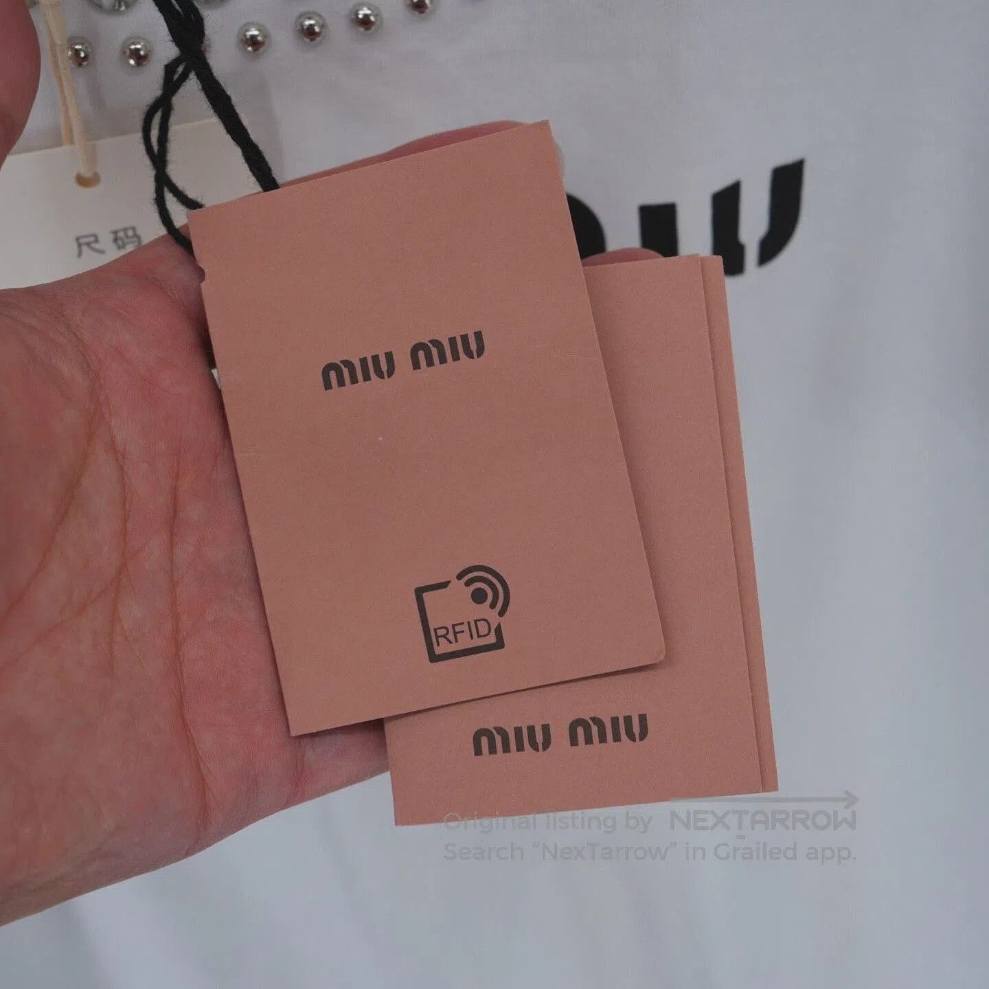 Miu Miu MIU MIU Rhinestone Logo Short-Sleeve Top. Size S / US 4 / IT 40 - 7 Thumbnail
