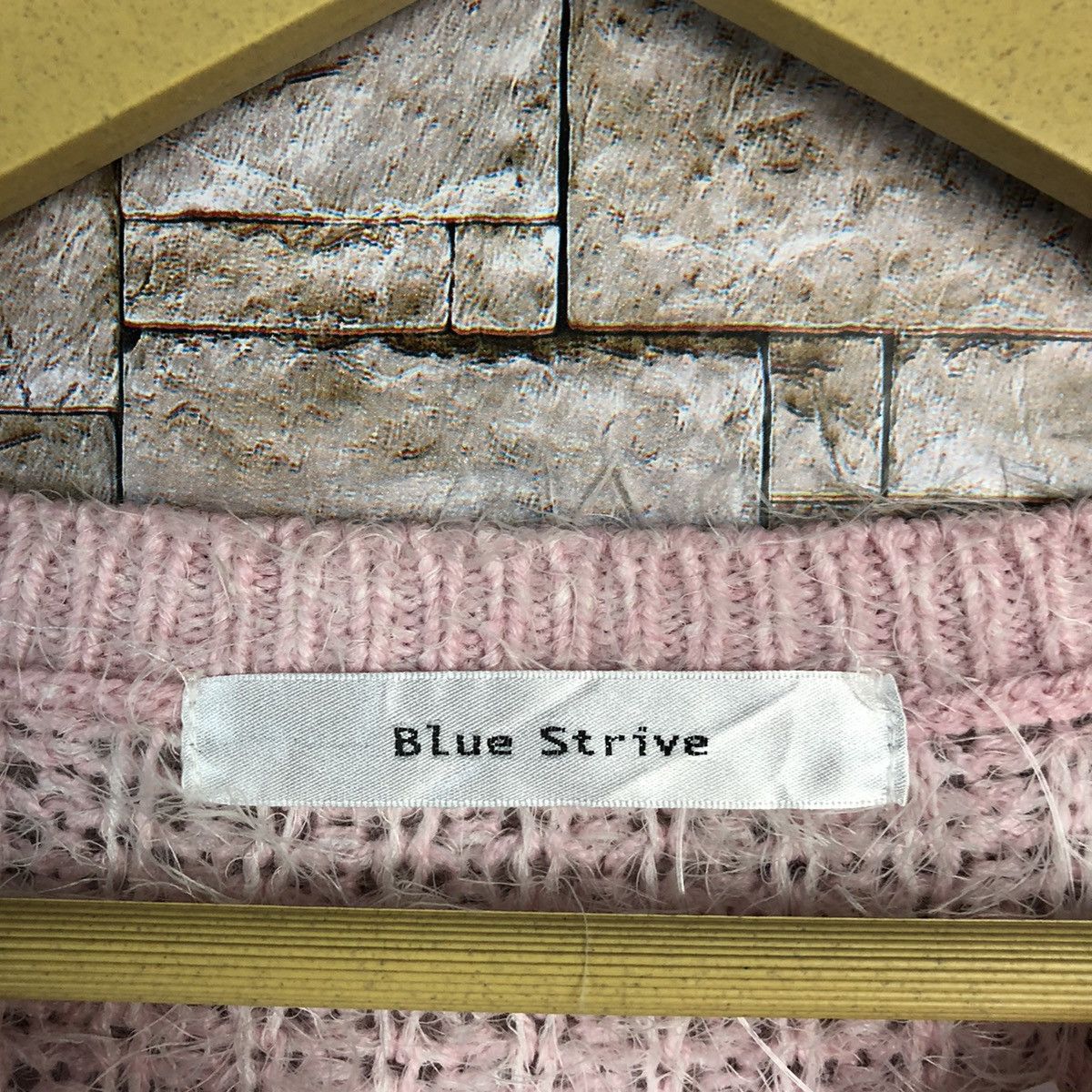 Japanese Brand Blue Stripe Pink Shag Shaggy Fur Mohair Knitwear #A491 Size L / US 10 / IT 46 - 12 Thumbnail