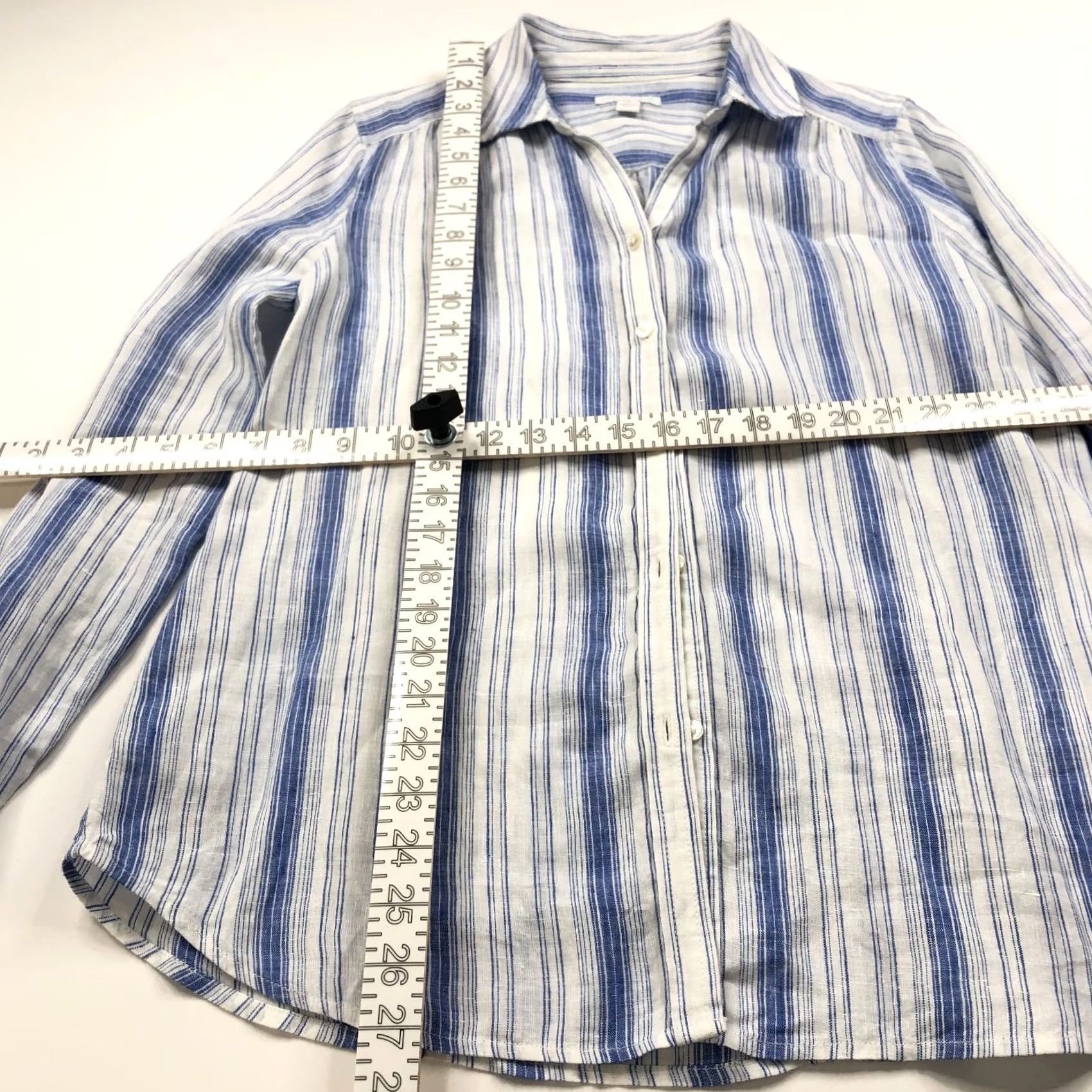 Charter Club Charter Club Shirt Small 100% Linen Button Long Sleeve Striped Blue MINTXS/Adult? Size S / US 4 / IT 40 - 5 Thumbnail