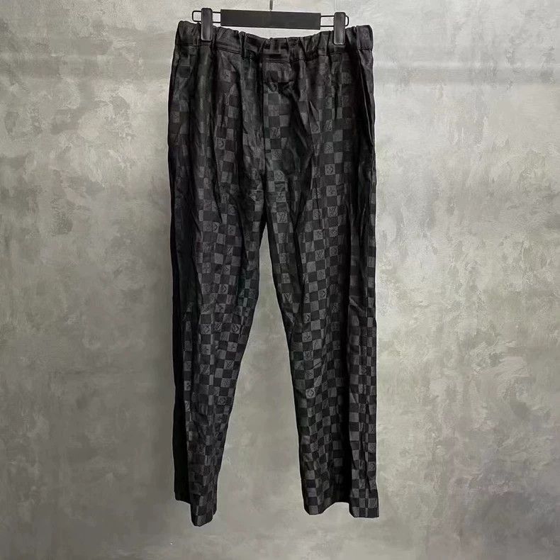 Louis Vuitton Louis Vuitton Black checkerboard drawstring straight-leg sl Size US 40 / EU 56 - 1 Thumbnail