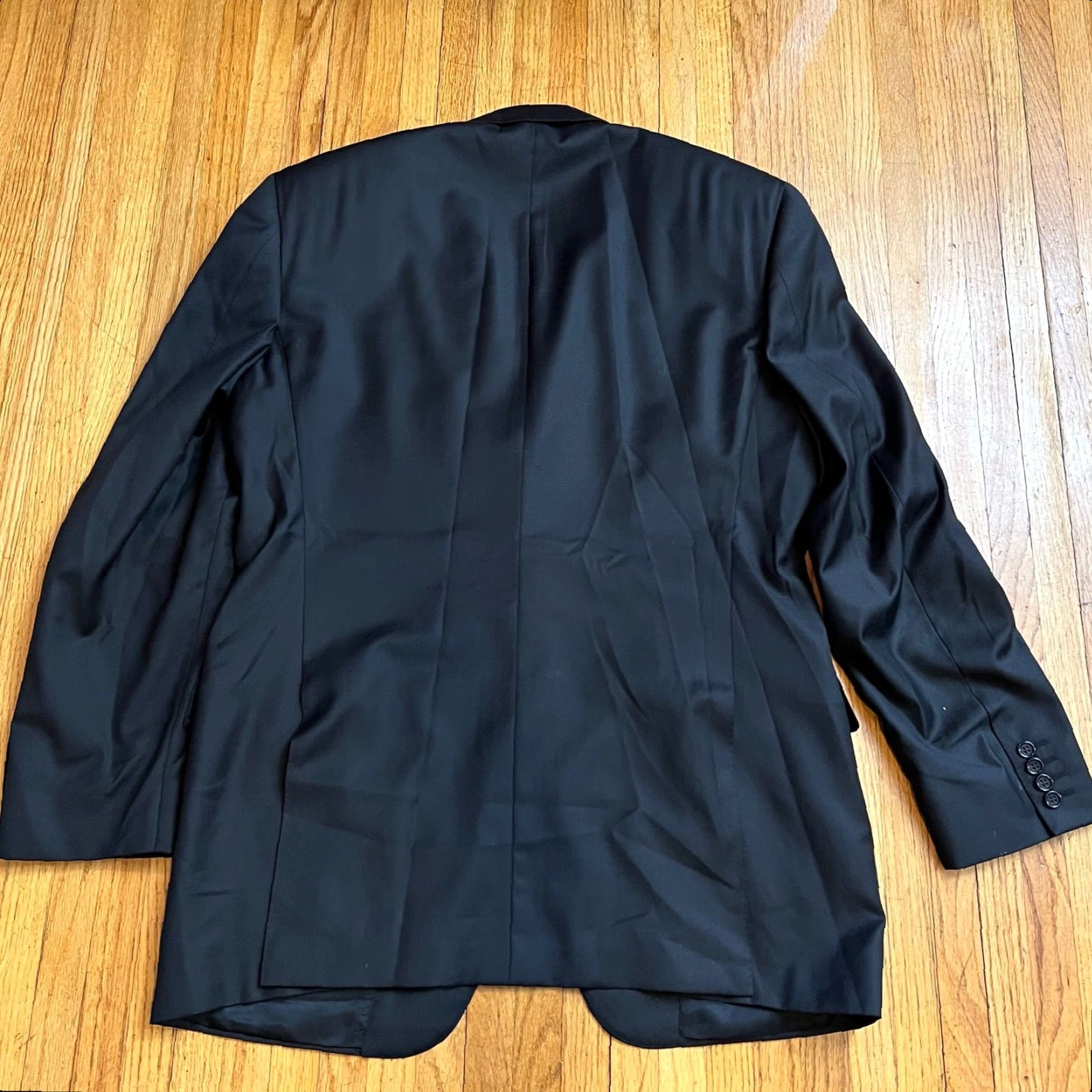 Canali Canali Jacket Blazer Coat Mens 54 Black Wool Made in Italy US 44 Suit Coat Size 44R - 3 Thumbnail