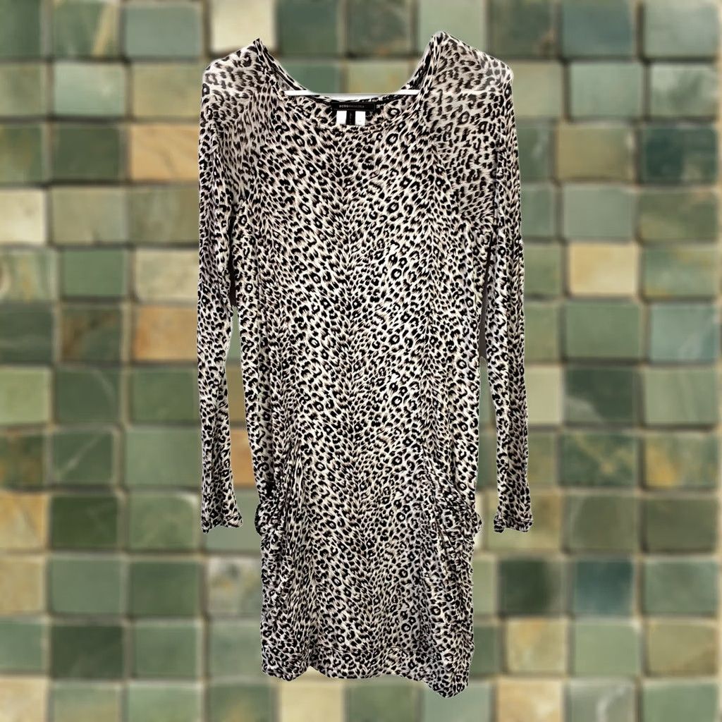 Bcbgmaxazria BCBGMAXAZRIA Animal Print Long Sleeve Dress Medium Multicolor Leopard A-Line, Bodycon, Long Dress Size M / US 6-8 / IT 42-44 - 1 Thumbnail