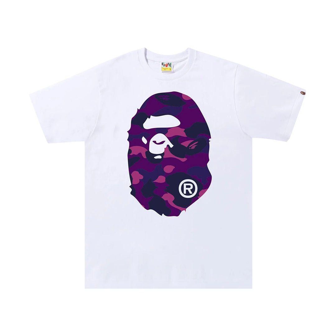 Bape Color Camo Big Ape Head Tee White/Purple Size US XXL / EU 58 / 5 - 1 Thumbnail