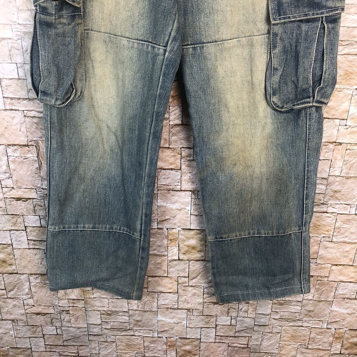 Japanese Brand Japan double knee vtg Denim faded Multipocket Pants #A73 Size US 31 - 7 Thumbnail