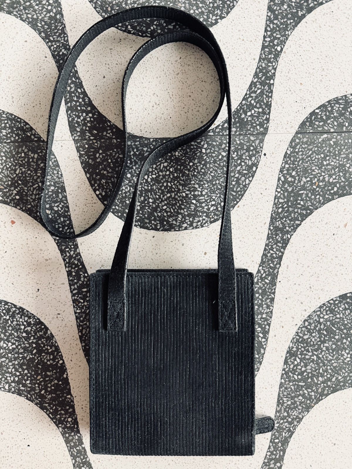 Jacquemus Jacquemus Black Corduroy ‘Le Gadjo’ Neck Wallet Size ONE SIZE - 2 Thumbnail