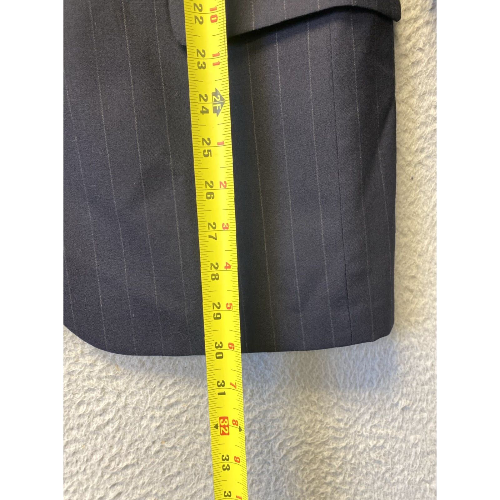 VINTAGE Kilgour French Stanbury Mens Wool Navy Striped Blazer Jacket 40R Regular Men's