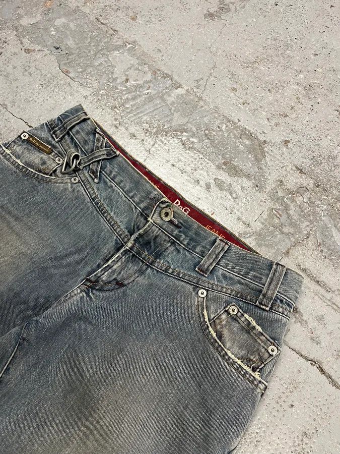 Vintage AW2003 Dolce & Gabbana Faded Light Blue Flared Jeans Size US 30 / EU 46 - 6 Thumbnail