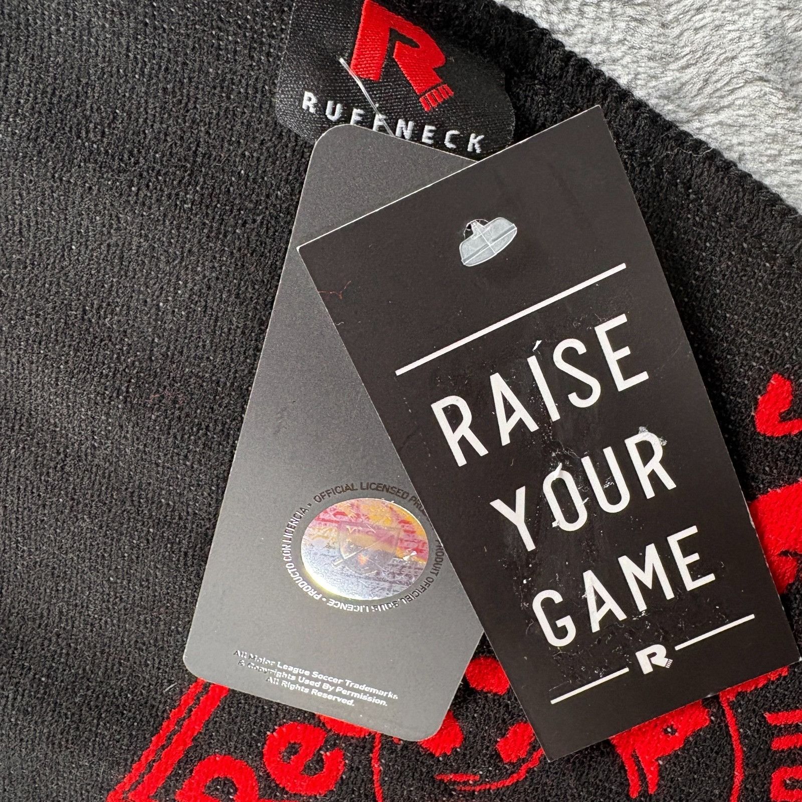 Other Red Bull New York Scarf Black Red MLS Soccer Knit NWT Fringe Size ONE SIZE - 9 Thumbnail