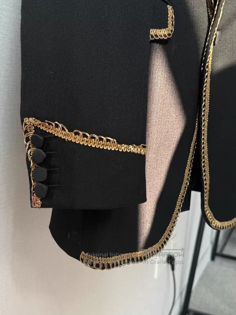 Saint Laurent Paris Saint Laurent Paris Palace Embroidered Gold Trim Wool Suit Size XS / US 0-2 / IT 36-38 - 5 Thumbnail