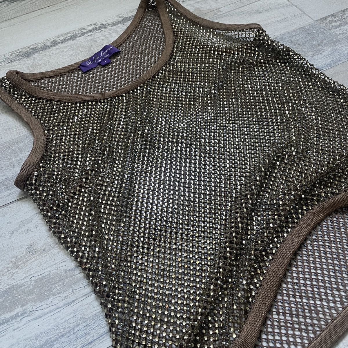 Ralph Lauren Purple Label RRP 3000 $ Ralph Lauren PURPLE Label Melony Embellished Mesh Size M / US 6-8 / IT 42-44 - 8 Thumbnail