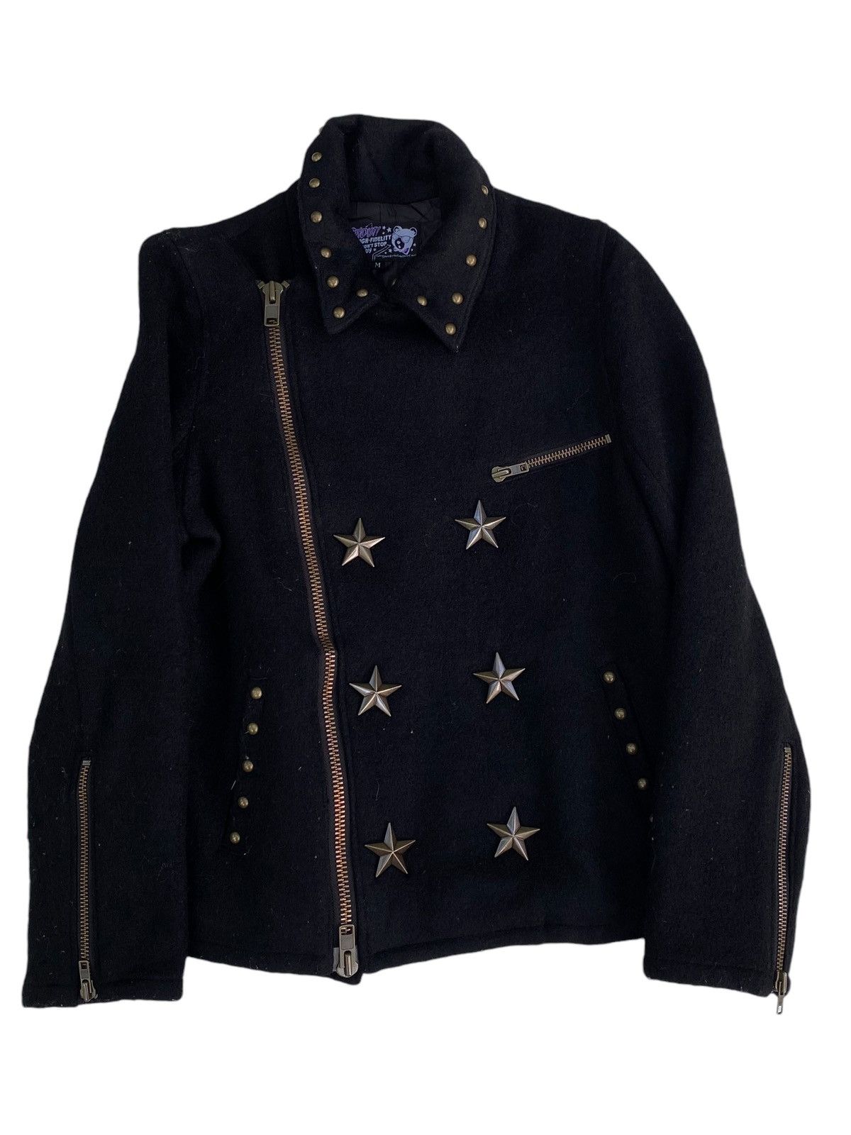 Japanese Brand × Vintage Vtg PUNK Wool Jacket Double Collar Size M / US 6-8 / IT 42-44 - 2 Thumbnail