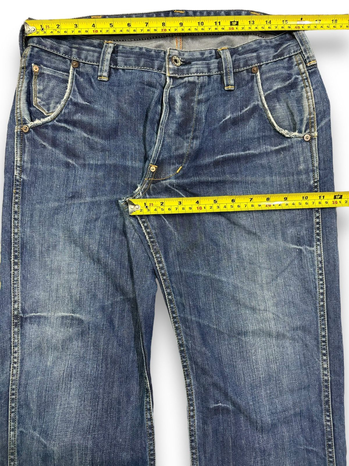 Ralph Lauren Vintage Ralph Lauren Button Fly Blue Faded Loose Fit Jeans Size US 32 / EU 48 - 21 Thumbnail
