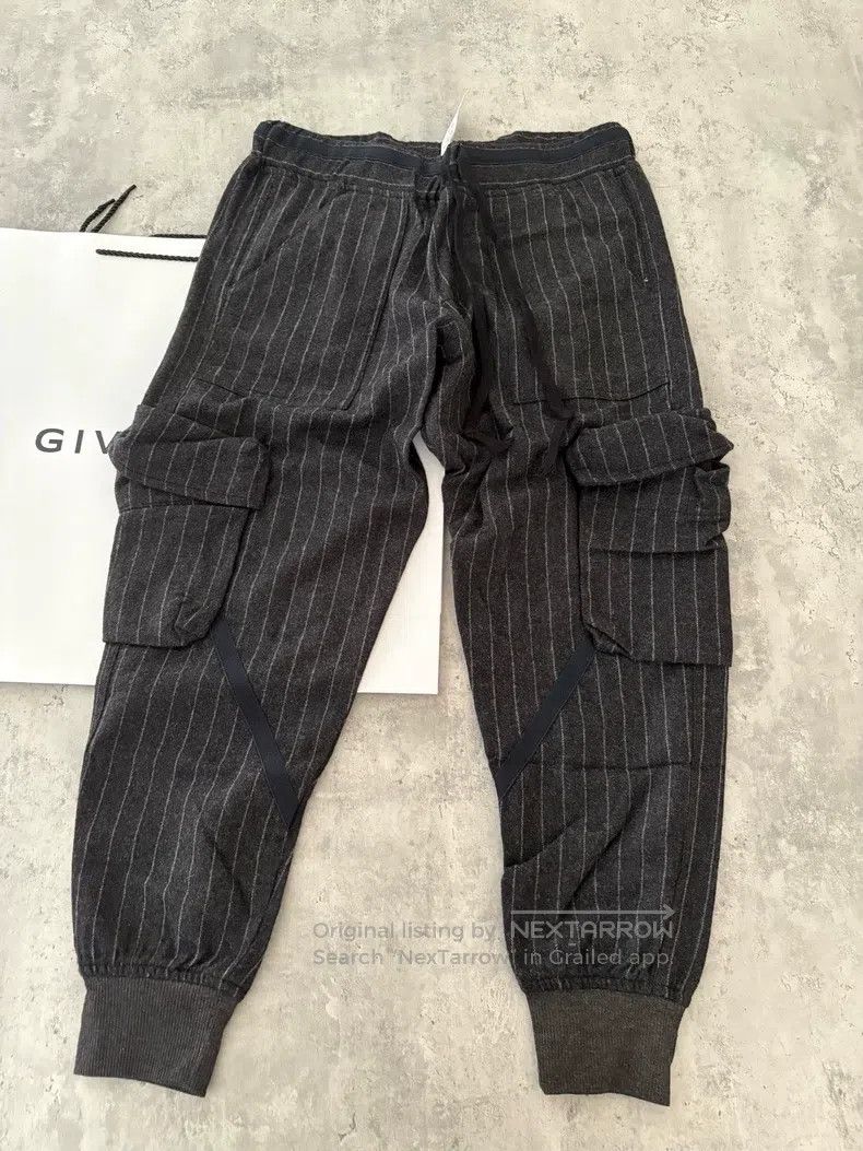 Greg Lauren size S Dark Gray Striped Wool and Cashmere Ble