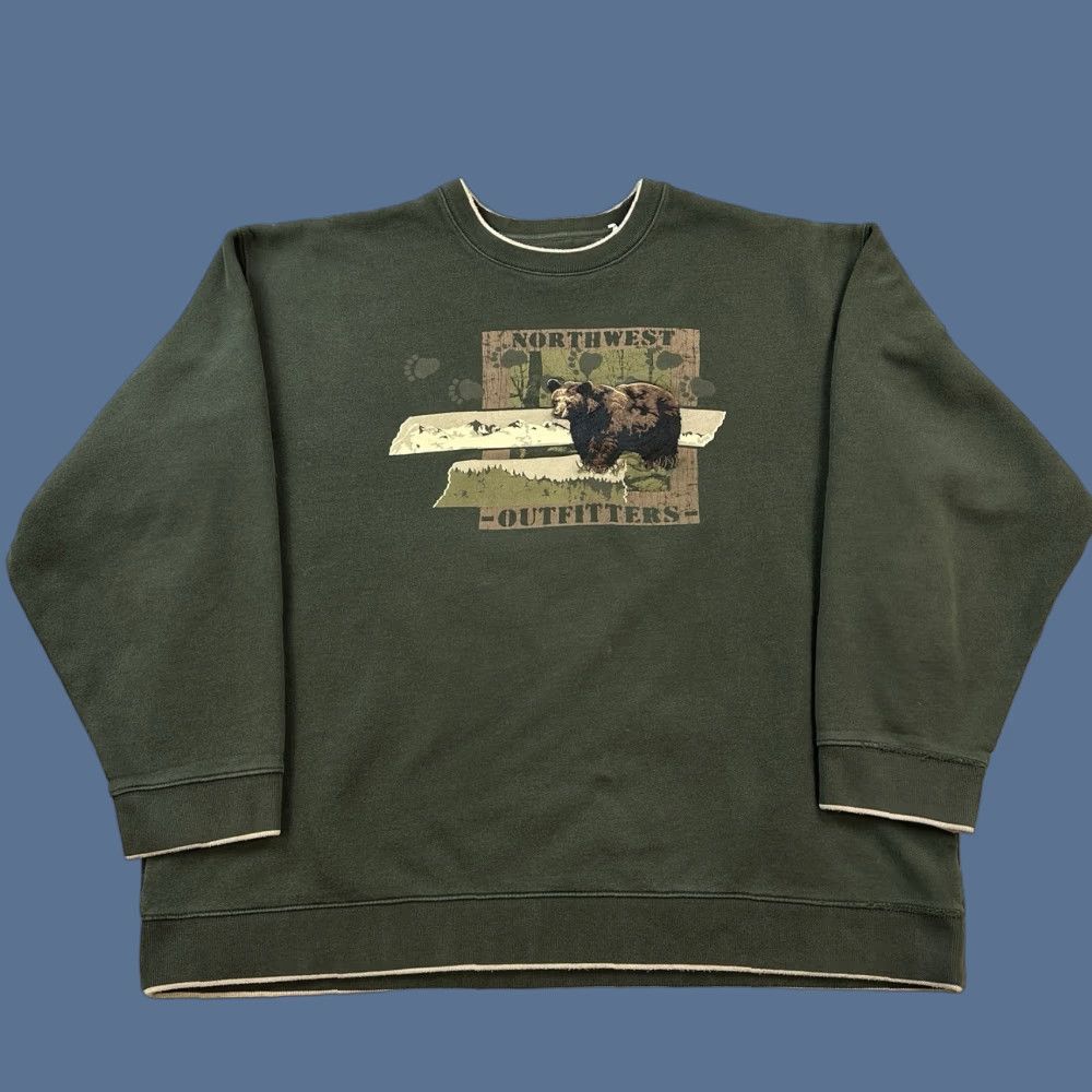 Croft & Barrow VINTAGE Croft & Barrow Sweatshirt Mens XL Green Bear Embroidered Print Pullover Northwest Outfitters Crew Neck Graphic Print Heavyweight Size US XL / EU 56 / 4 - 1 Thumbnail