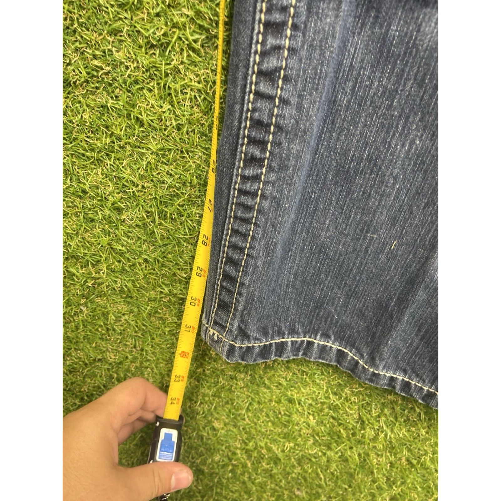 Vintage VINTAGE Miskeen Jeans Mens 42x32 Baggy Leg Black Pocket Art 90s 5-Pocket Denim Blue 90s Miskeen Originals Mens Jeans Style: Wide-Leg Size US 42 / EU 58 - 4 Thumbnail