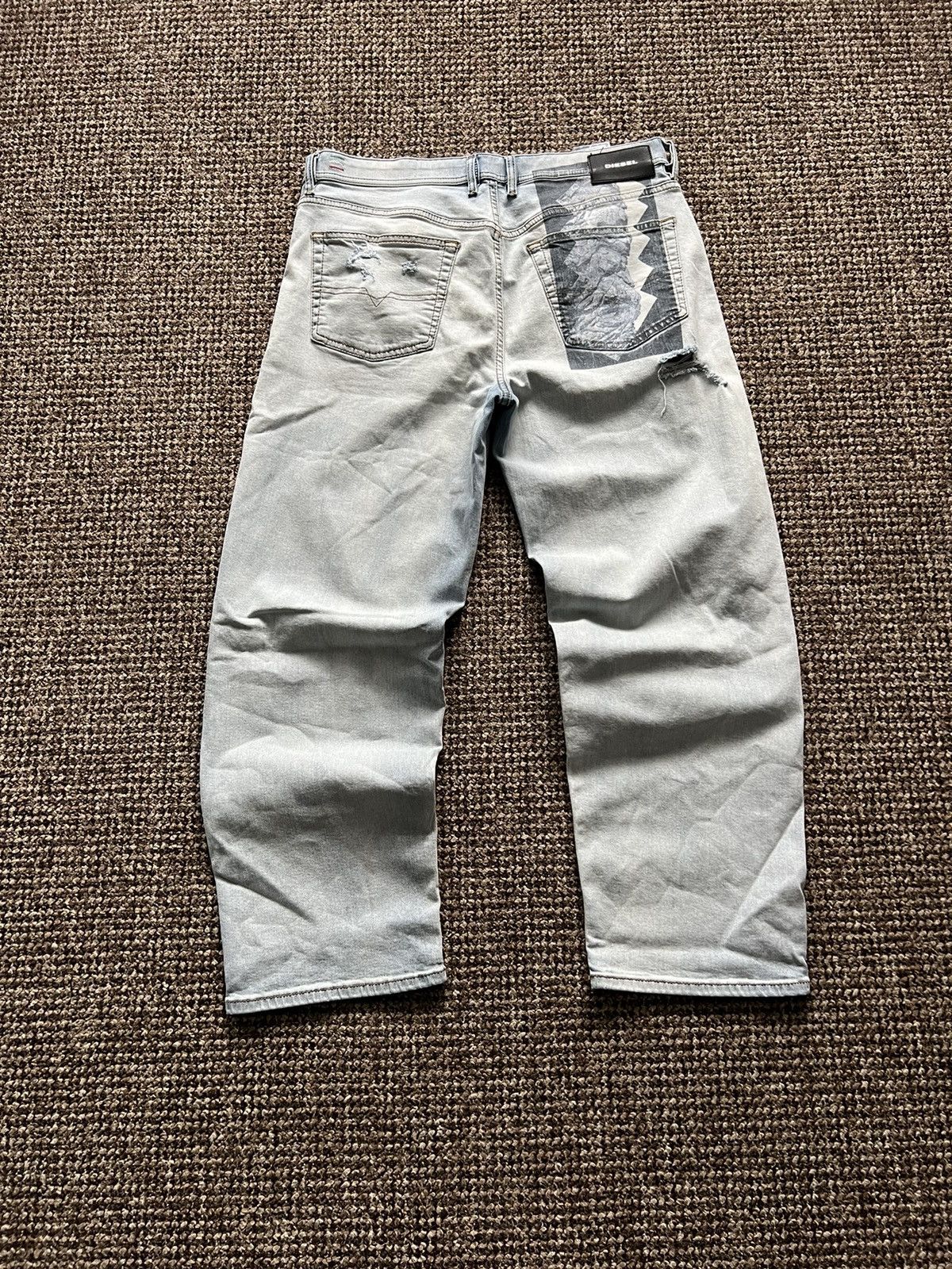 DIESEL PANTS REGULAR Light Blue Denim Pants RRP 350$ Y2K