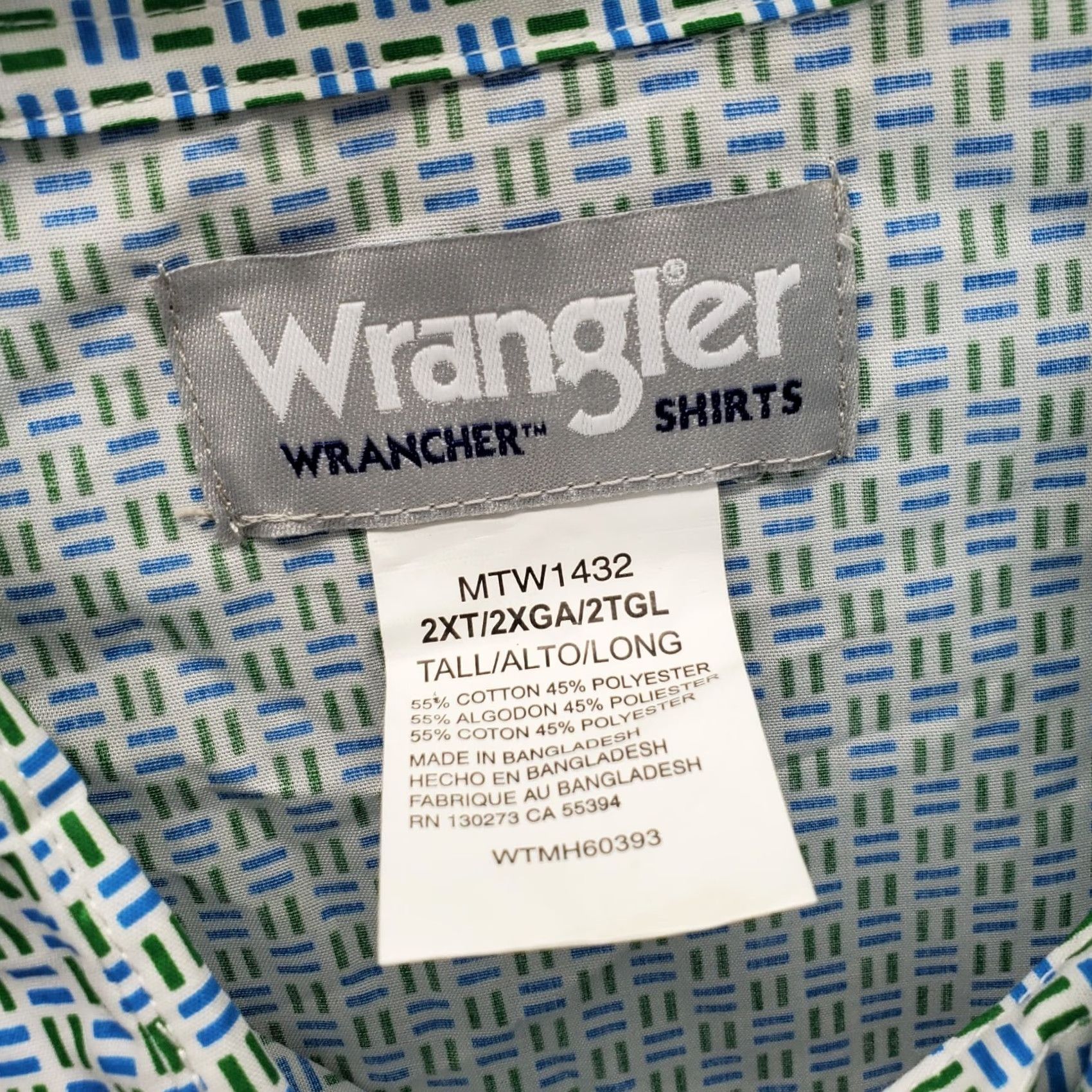 Wrangler Wrangler Casual Shirt Men 2XT Multi Geo Print Cotton Western Collared Pearl Snap Shirt Men 2XT Multicolor Geometric Cotton Western Pearl Snap Size US XXL / EU 58 / 5 - 4 Thumbnail