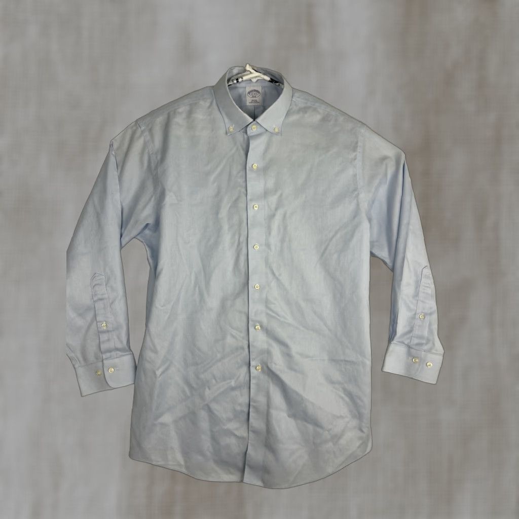 Brooks Brothers Brooks Brothers Dress Shirt Blue Slim Button-Down 17 2/3 Long Sleeve Cotton Mens Size US XL / EU 56 / 4 - 1 Thumbnail