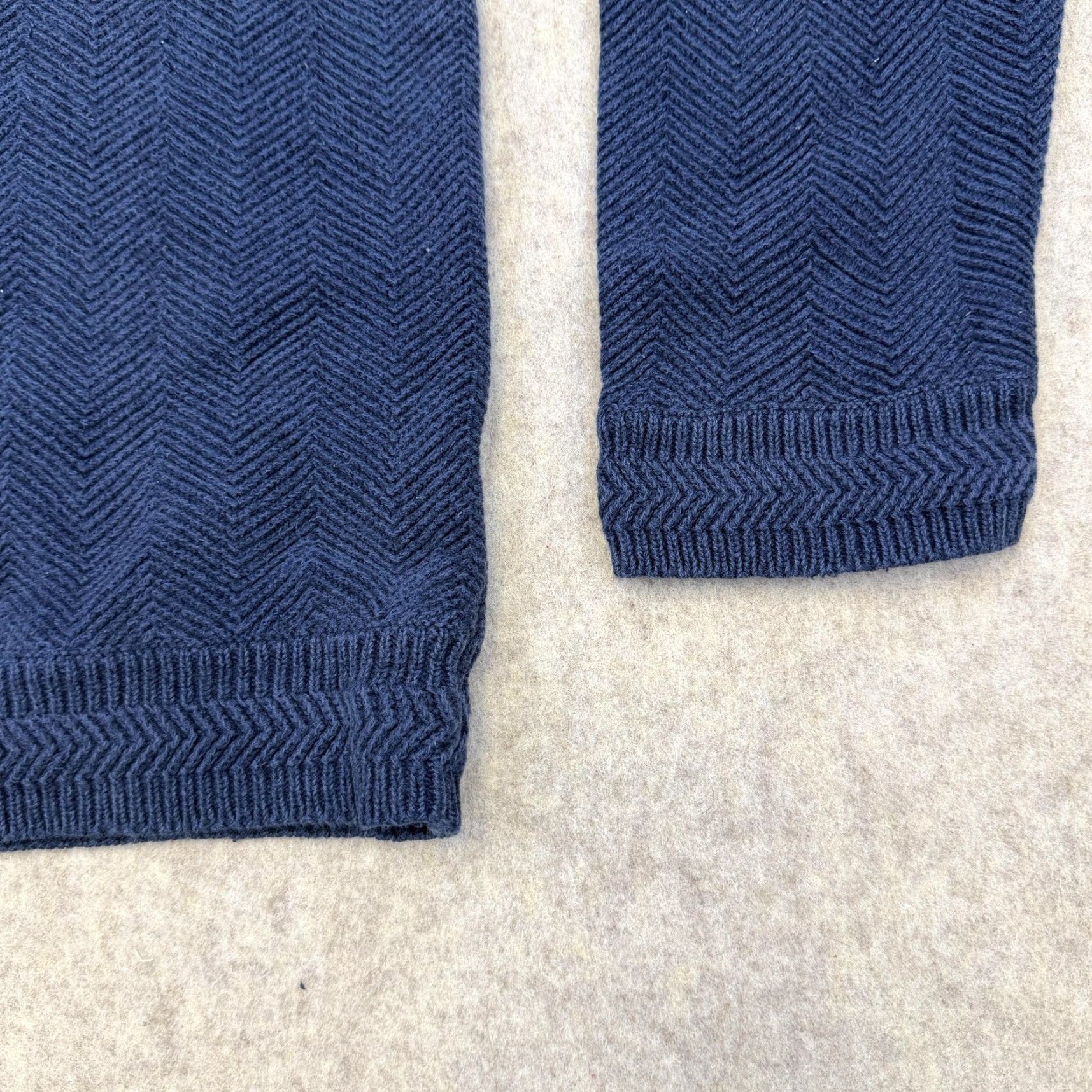 Chaps Chaps Ralph Lauren Sweater Mens Medium Blue Cotton Herringbone Knit Pullover Size US M / EU 48-50 / 2 - 7 Thumbnail