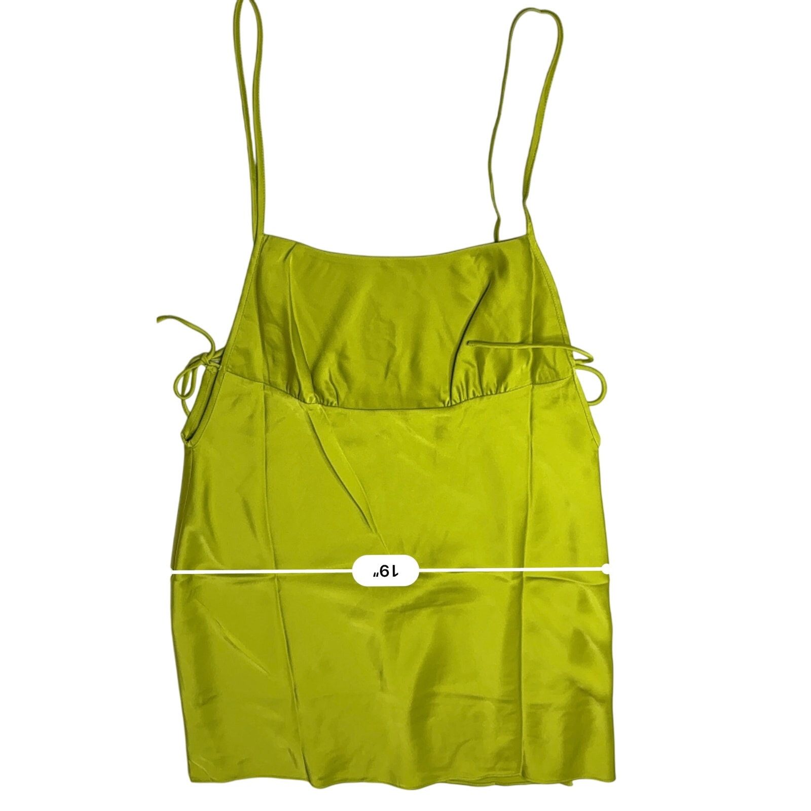 Other Rumored Meadow Mini Dress LARGE Green Satin Empire Cocktail Size L / US 10 / IT 46 - 5 Thumbnail