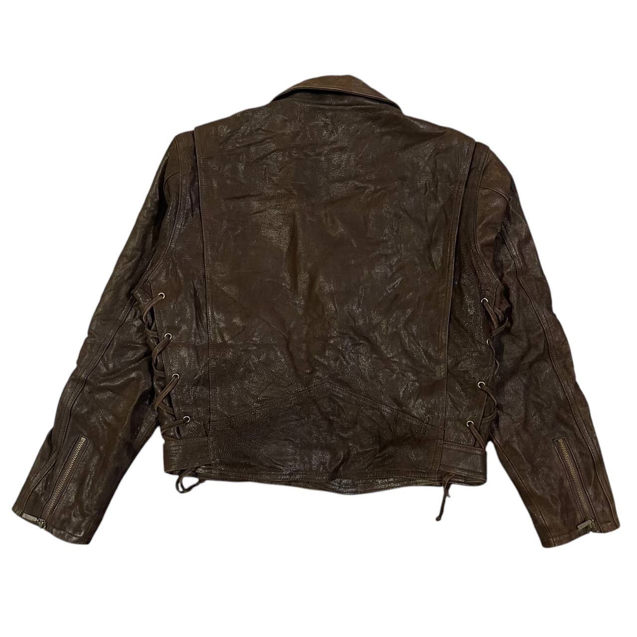 Japanese Brand Vintage Wind Armor Double Collar Leather Motorcycle Jacket Size US M / EU 48-50 / 2 - 17 Thumbnail