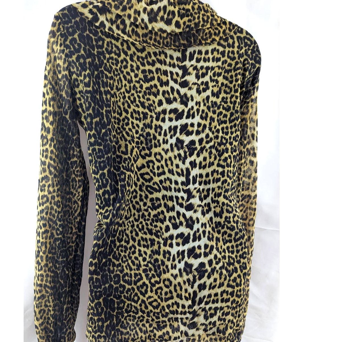 Jean Paul Gaultier Vtg 90's JP Gaultier Soleil FUZZI Leopard Mesh Ruffled Top L Size L / US 10 / IT 46 - 4 Thumbnail