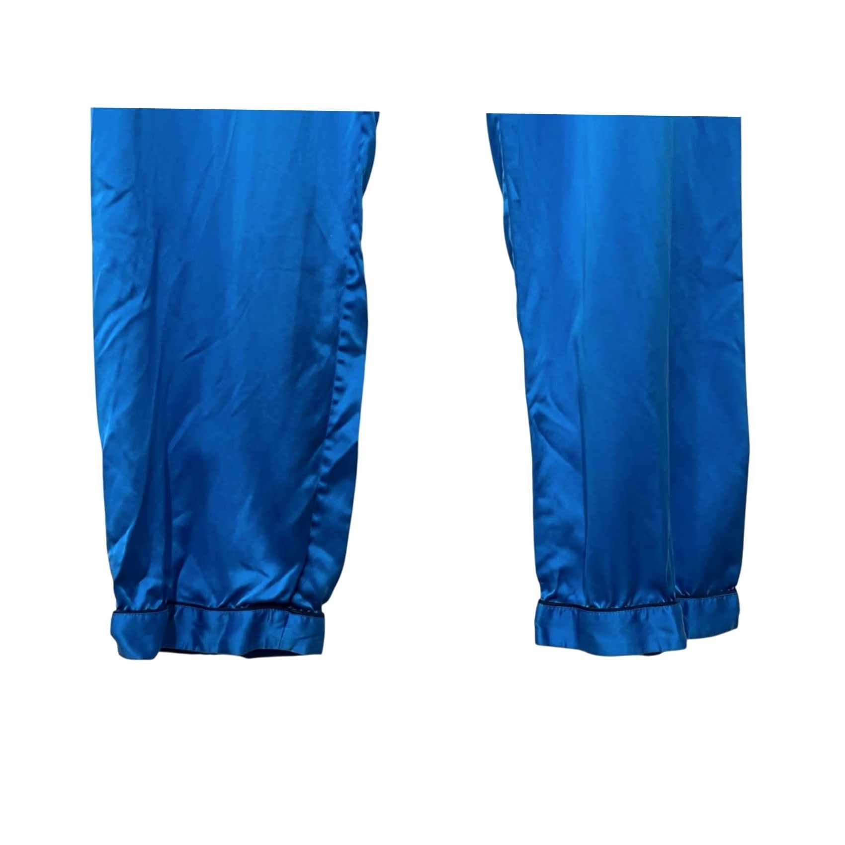 Mulberry Cold Posh Mulberry Silk Pajama Pants Bottoms Blue Lightweight Drawstring Sz L Women Lounge Pants Silk Solid Pattern Regular Seasonal Classic – Mens? Size 36" / US 14 / IT 50 - 2 Thumbnail