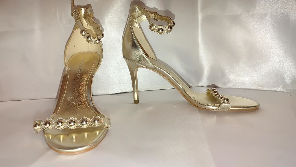 Marc Fisher Marc Fisher LTD Belia Gold Ankle Strap Sandals Size 7M Size US 7 / IT 37 - 9 Thumbnail