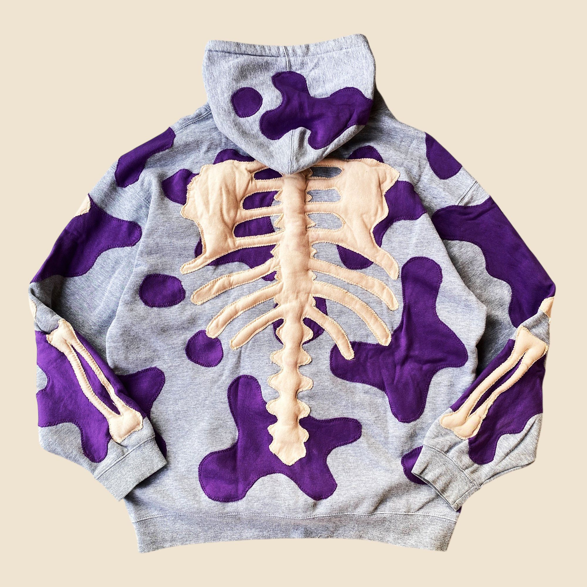 Handmade × Japanese Brand 1 OF 1 REWORKED 3D PUFF SKELETON FLOW ZIPHOODIE SIZE XL Size US XL / EU 56 / 4 - 5 Thumbnail