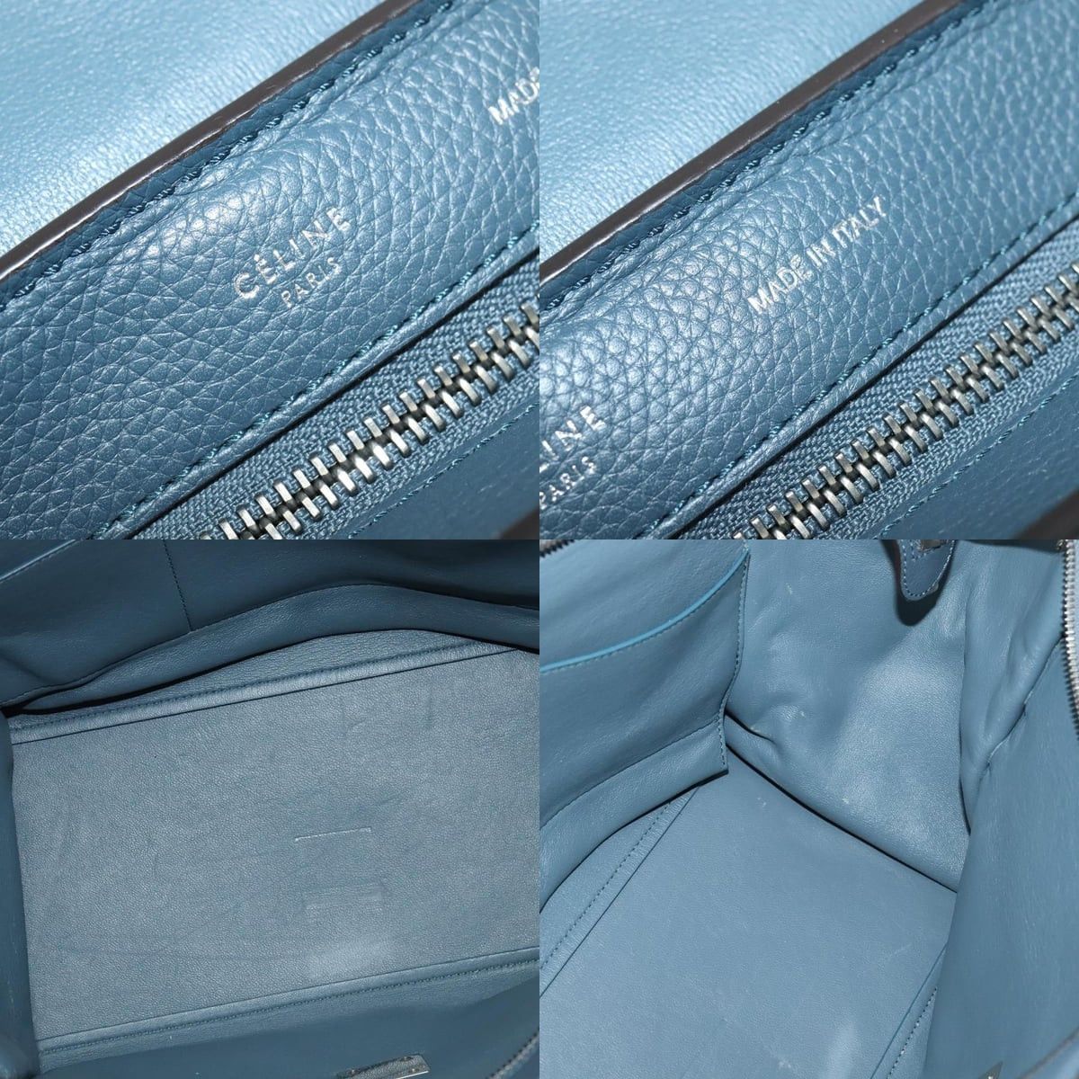 Celine CELINE Trapeze Hand Bag Leather Suede Blue Silver Size ONE SIZE - 12 Thumbnail