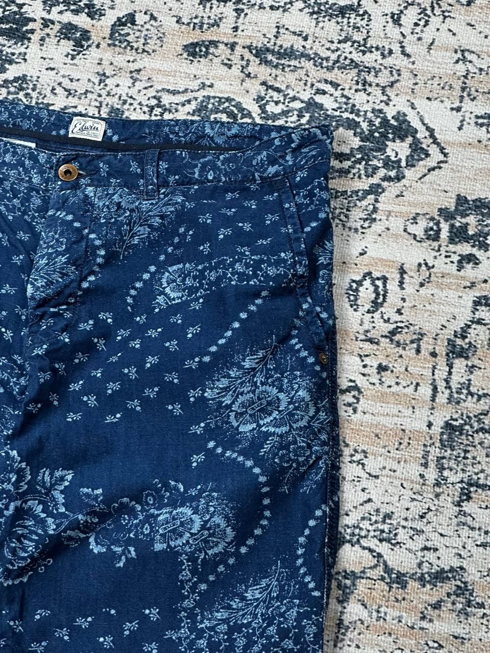 Edwin Edwin Japan Indigo Wash Printed Rail Bermuda Shorts Size US 32 / EU 48 - 3 Thumbnail