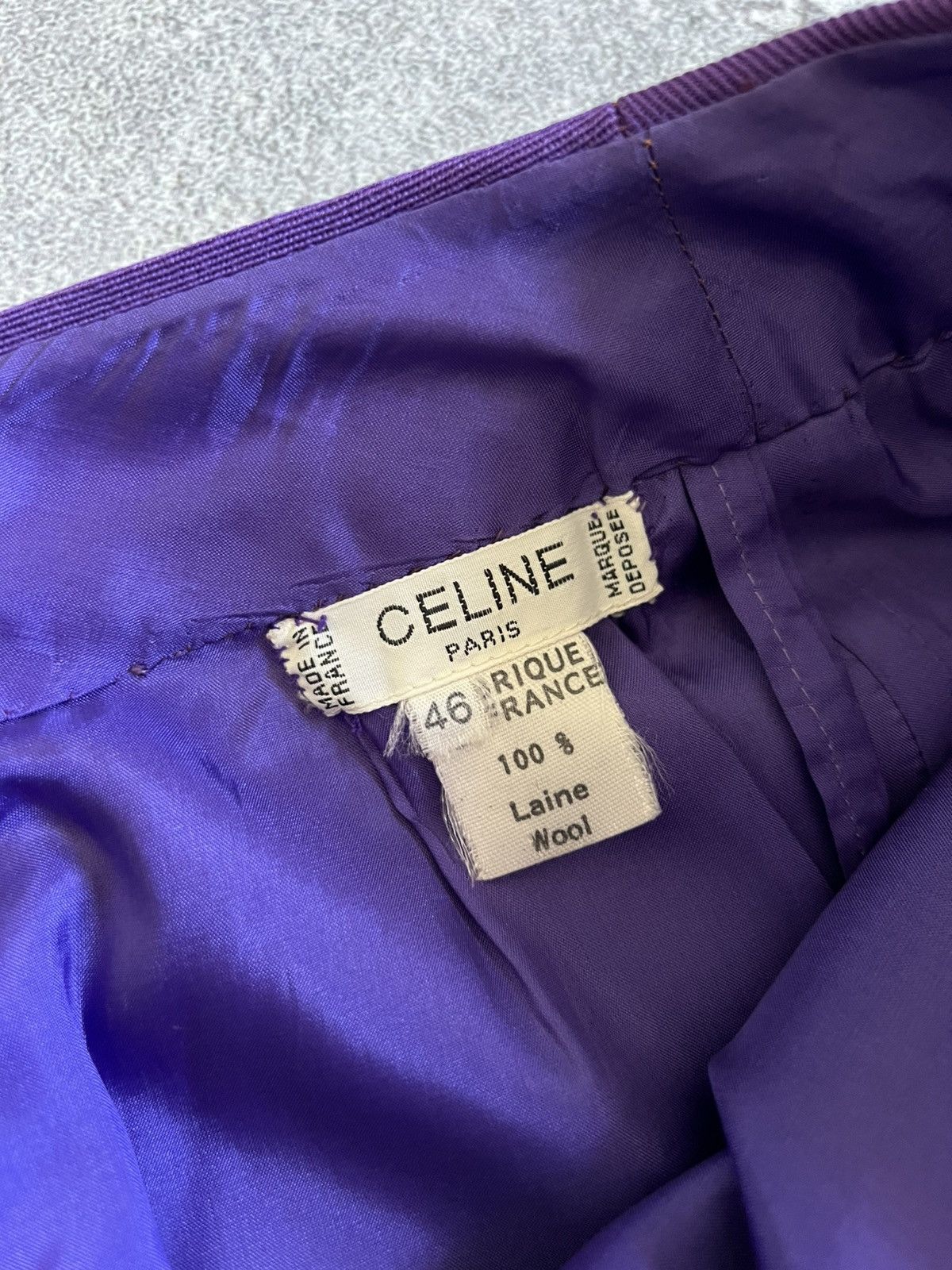 Celine × Vintage Vintage CELINE Paris Purple Wool Zip Skirt Pleated Size 46 Size 32" / US 10 / IT 46 - 8 Thumbnail