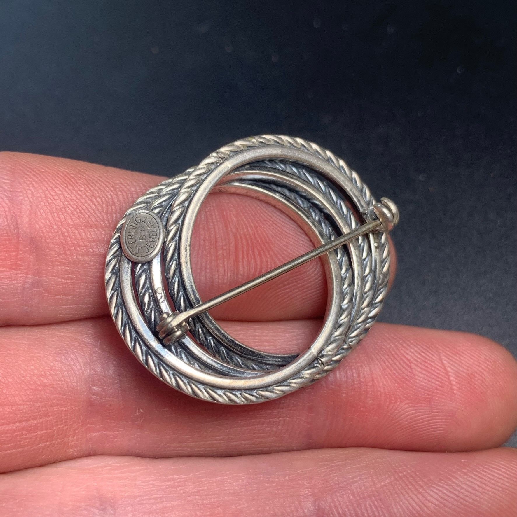 Vintage Vintage JewelArt Sterling Silver 925 Triple Circle Brooch Ro Size ONE SIZE - 6 Thumbnail