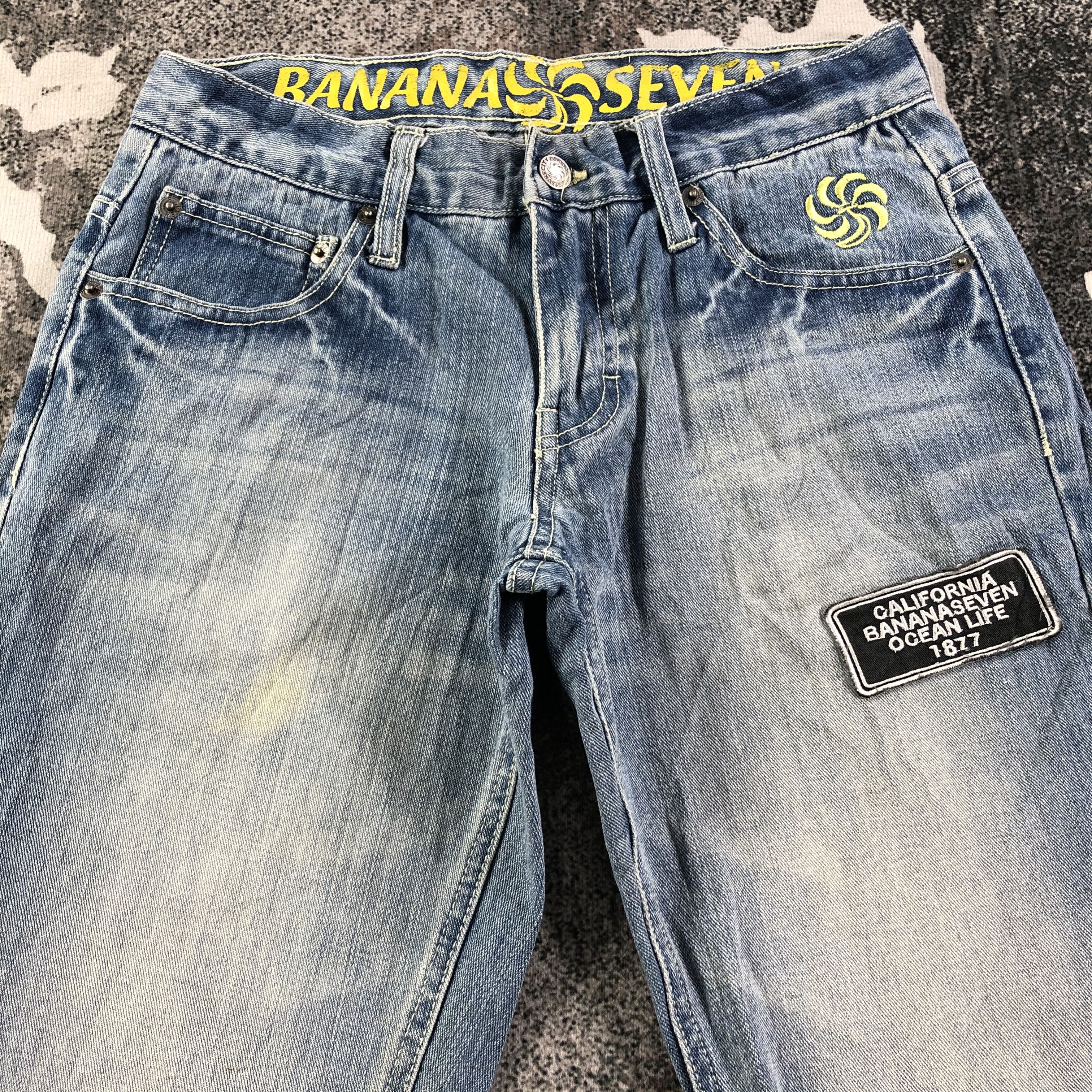 Japanese Brand Banana Seven Jeans Surfwear Patchwork Denim KJ1878 Size US 29 - 3 Thumbnail