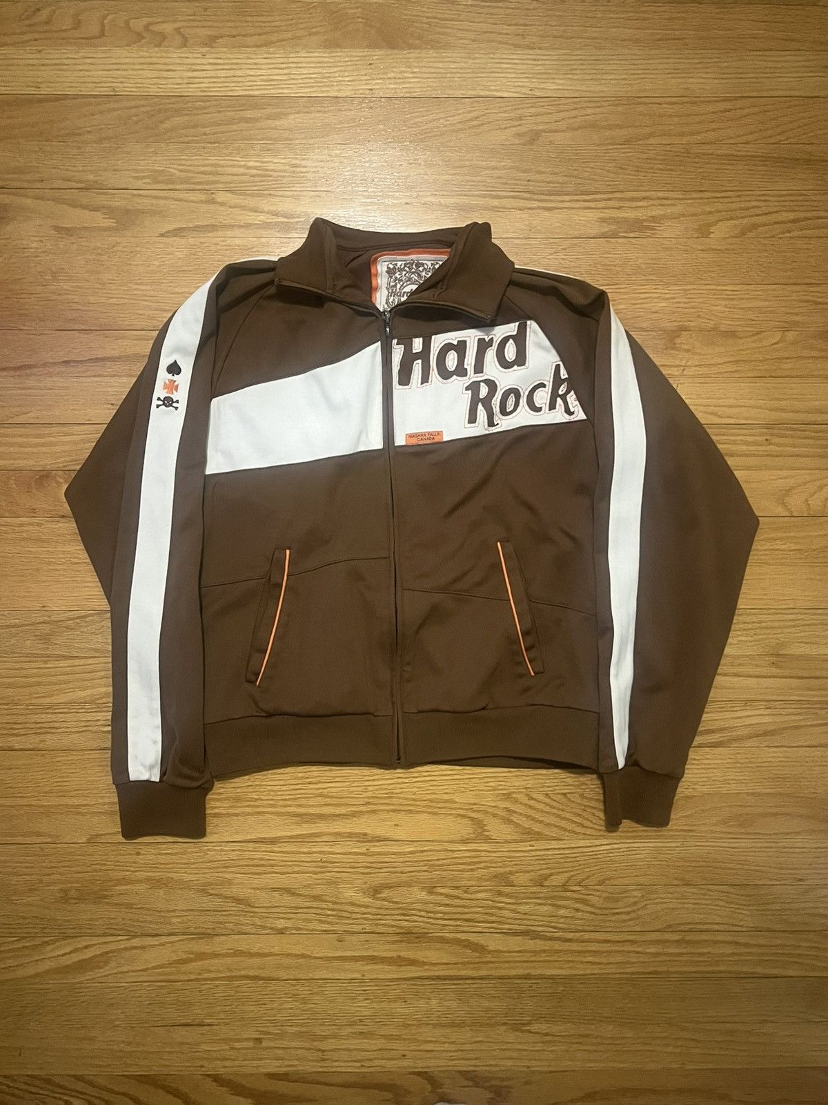 Hard Rock Cafe × Vintage Vintage Y2K Brown/Orange Hard Rock Cafe Full Zip Embroidery Size US S / EU 44-46 / 1 - 1 Thumbnail