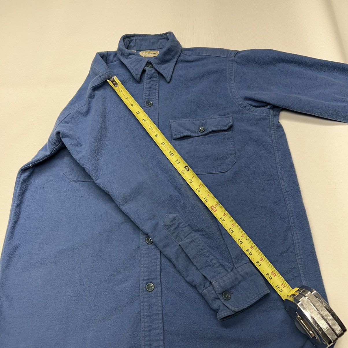 L.L. Bean × Vintage VTG LL Bean Flannel Shirt Blue Chamois Cloth Button Up Retro Size US M / EU 48-50 / 2 - 21 Thumbnail
