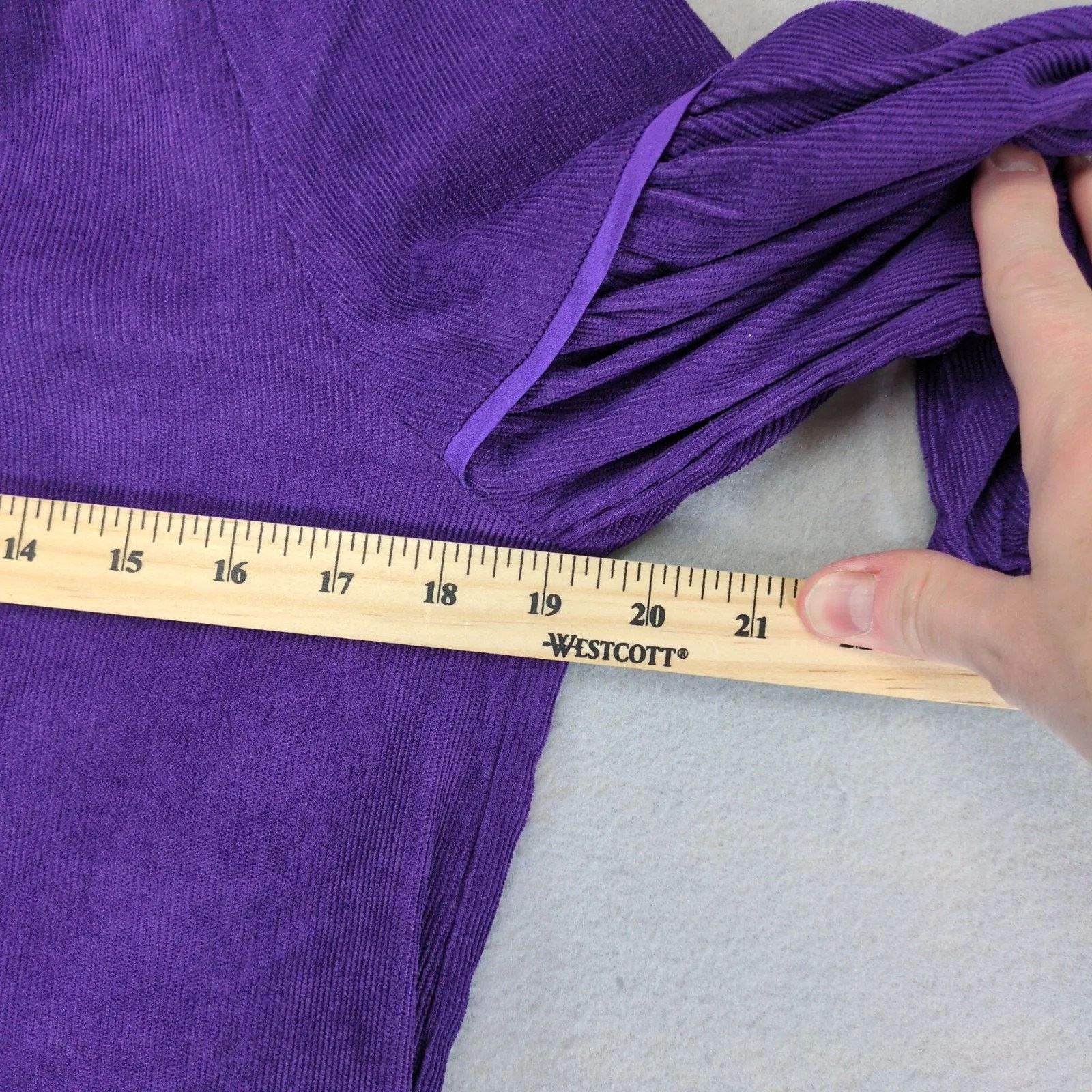 Other NWT Joy Joy Deep Purple Corduroy Shift Dress XS Puff Sleeve Size XS / US 0-2 / IT 36-38 - 6 Thumbnail