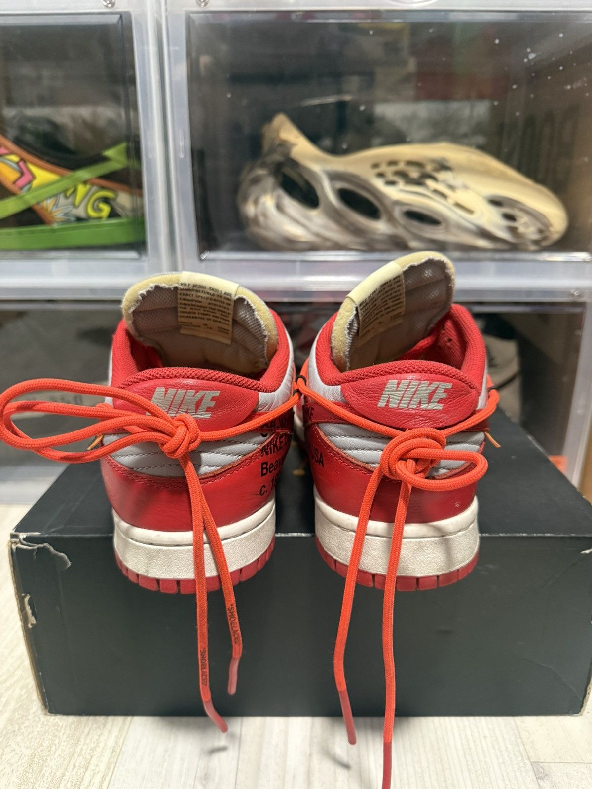 Nike × Off-White Off-White Nike Dunk Low University Red Size US 8 / EU 41 - 5 Thumbnail
