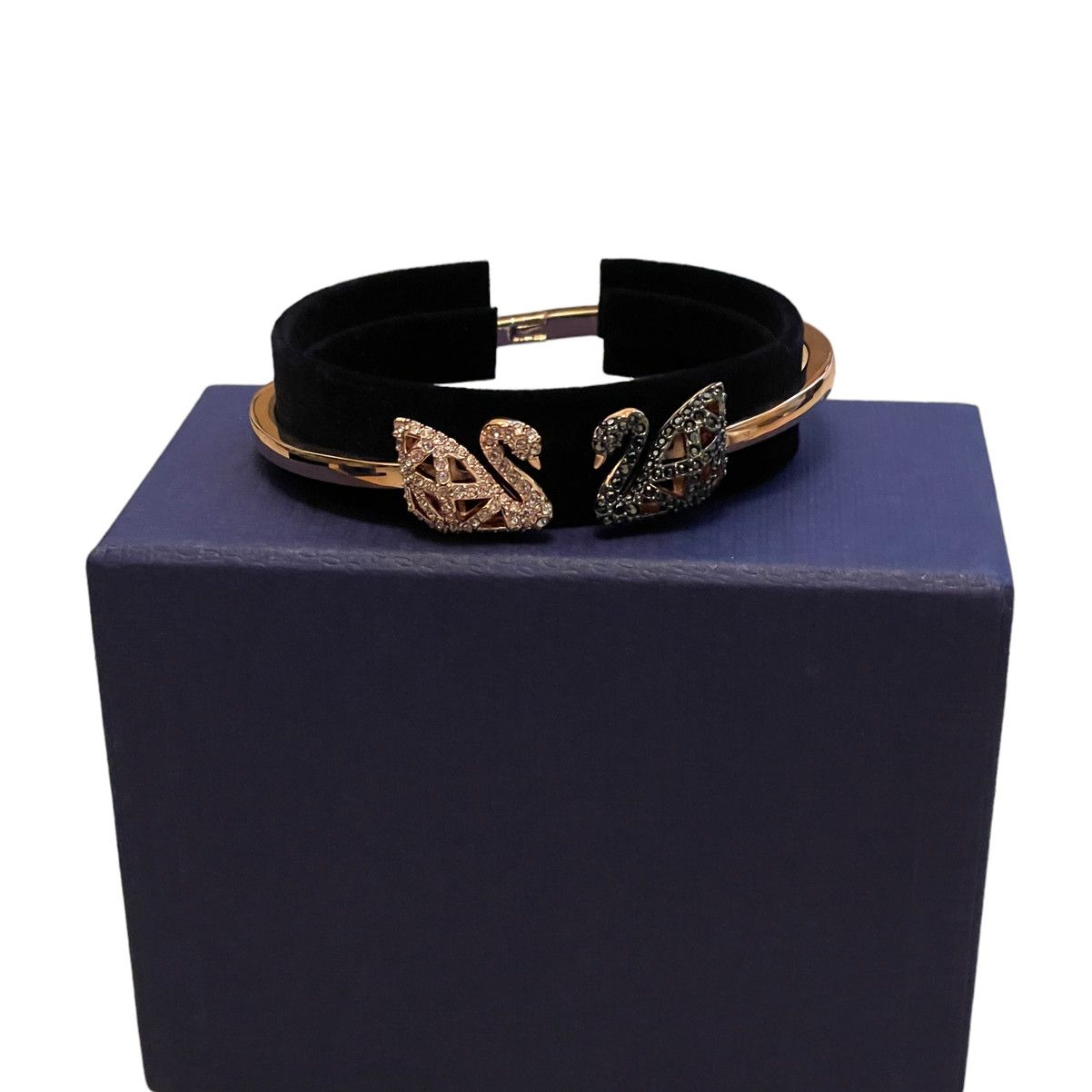image of Swarovski Facet Swan Bangle Bracelet Multi Color, Size Small, Women's