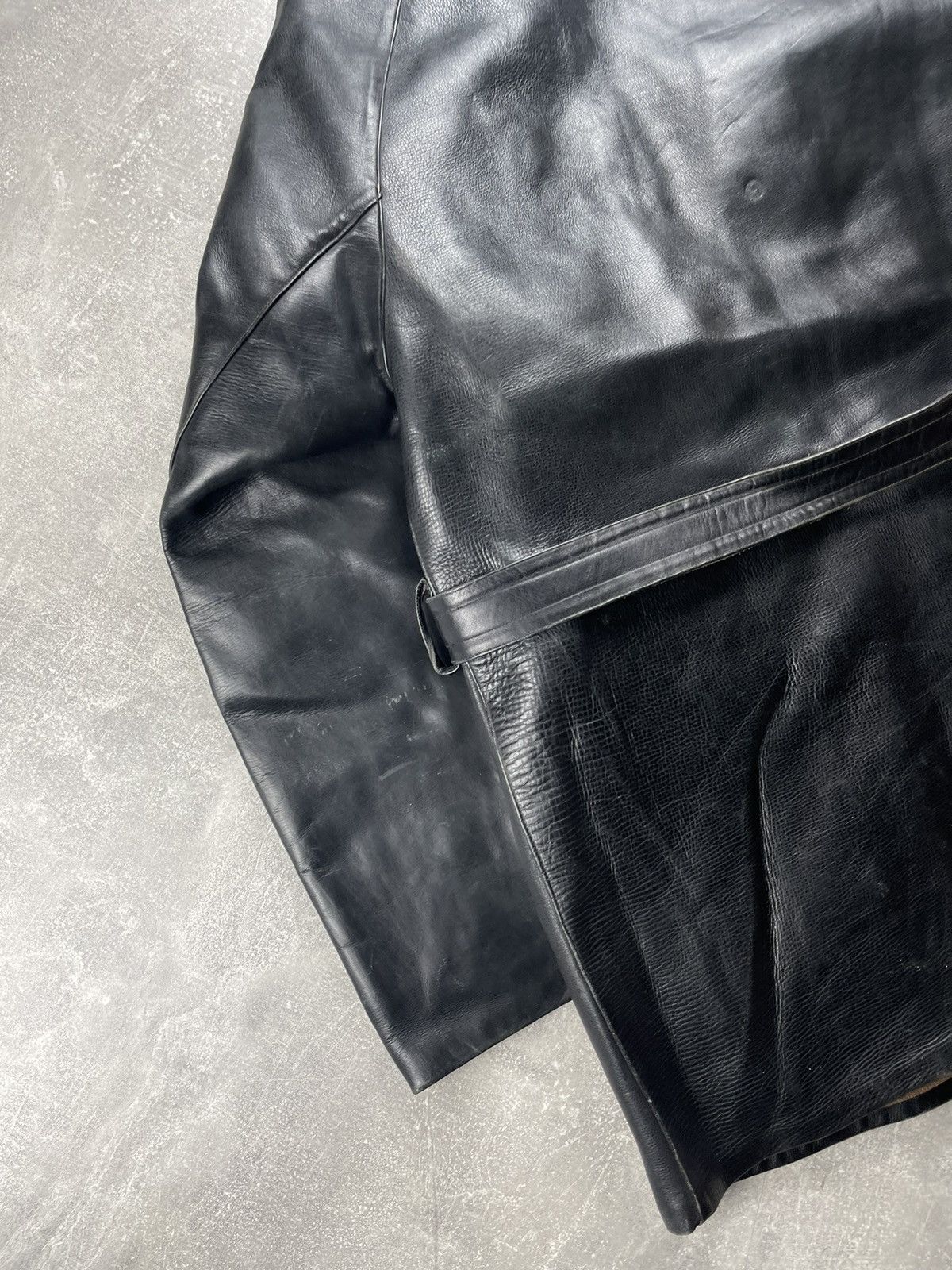 Vintage Vintage Demor Confezioni Leather Double Breasted Coat Black Size US XL / EU 56 / 4 - 11 Thumbnail