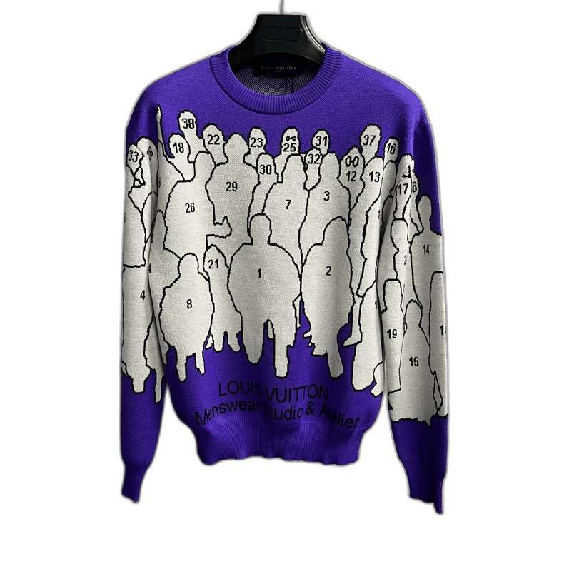 Louis Vuitton Louis Vuitton Purple Cartoon Logo Knit Sweater Size US S / EU 44-46 / 1 - 1 Thumbnail