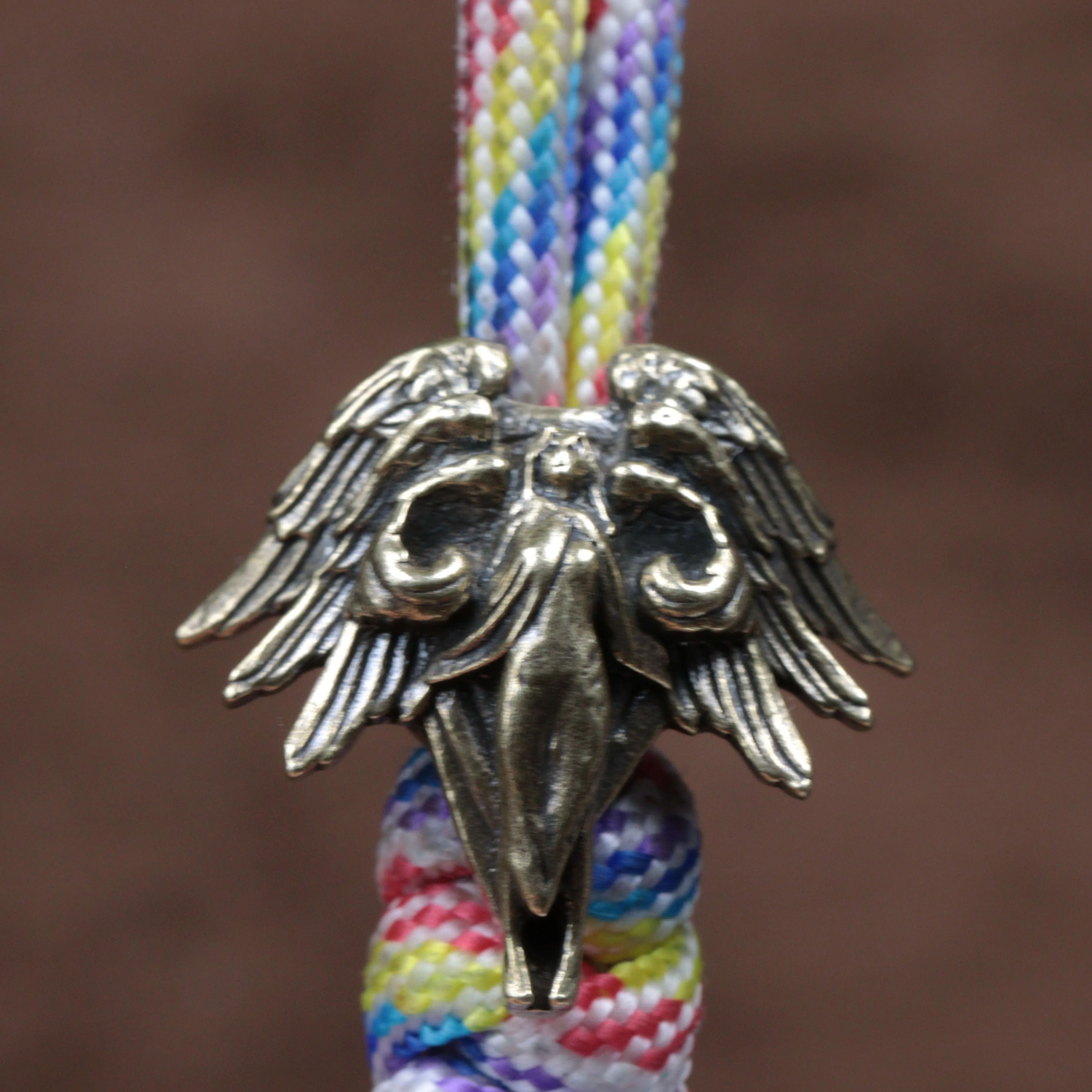 Handmade 2Pcs Angel Six Winged Knife Beads Paracord Bead Zipper Size ONE SIZE - 1 Thumbnail