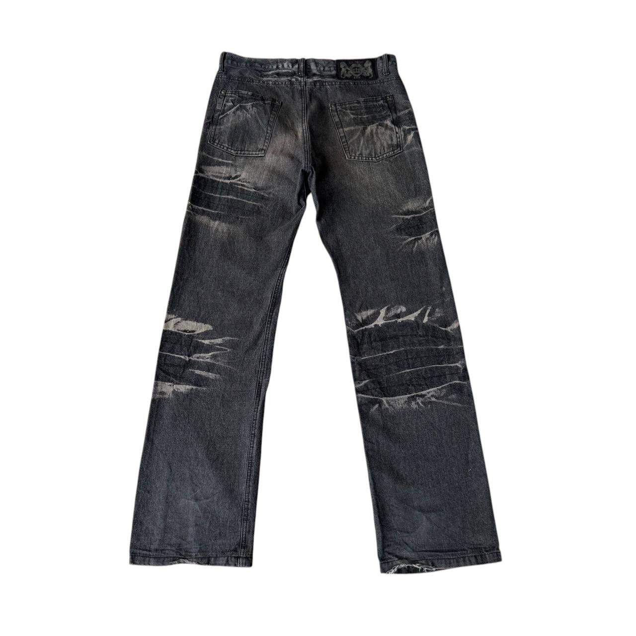 LOWBOX Archival LOWBOX Distressed Mud-Wash Denim Faded Black Grunge Size US 32 / EU 48 - 9 Thumbnail